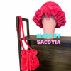 Chunky Crochet Ruffle Hat & Purse