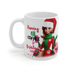 Christmas Cheer Mug, Coffee Lover Gift, Holiday Shopping Cup, Funny Xmas Quote, Festive Drinkware