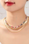 herringbone and seed bead choker chain set