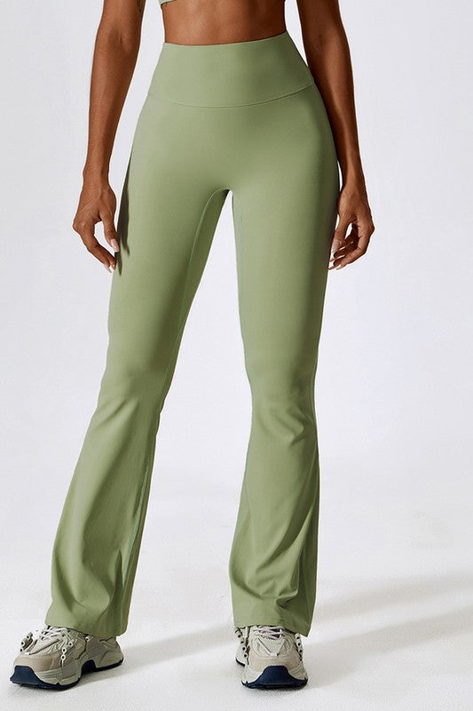 High-rise stretch flared pants