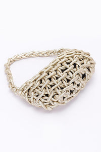 Metallic Strings Braided Shoulder Bag