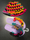 Crochet Flip Flops & Matching Granny Stitch Bucket Hat Set