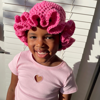 Kids Handmade Solid Color Crochet Ruffle Hat