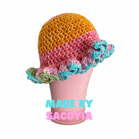 Super Soft Handmade Ombré Crochet Ruffle Hat